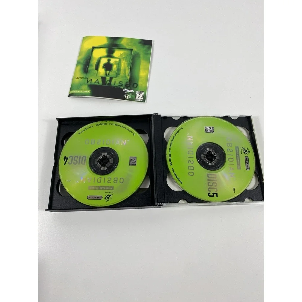 Obsidian 5 Disc PC Game ~ Big Box ~ SegaSoft 1996 SCI FI CIB